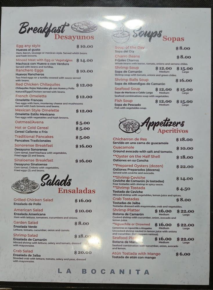 La Bocanita Restaurant COVER