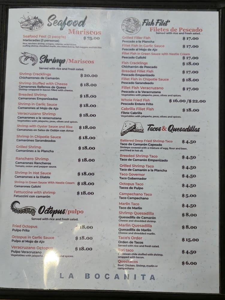 La Bocanita Restaurant Menu image 4